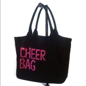 Cheer Bag BLACK With Pink Sequins 12”H x 14”W x7”D